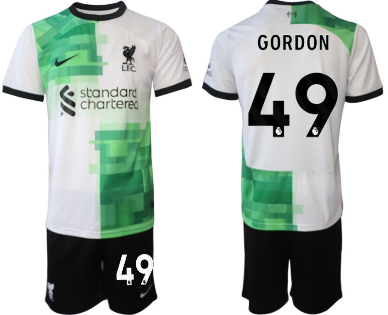 Men 2023-2024 Club Liverpool away white #49 Soccer Jersey->liverpool jersey->Soccer Club Jersey